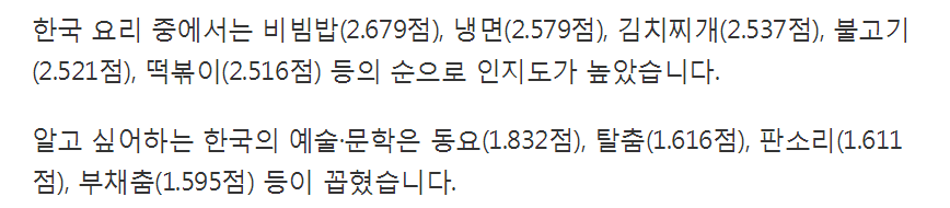 日 대학생이 알고 싶은 한국문화 | 인스티즈