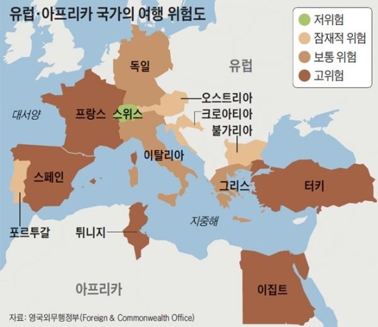 영국 외무부가 분석한 유럽.아프리카 국가의 여행 위험도 .jpg | 인스티즈