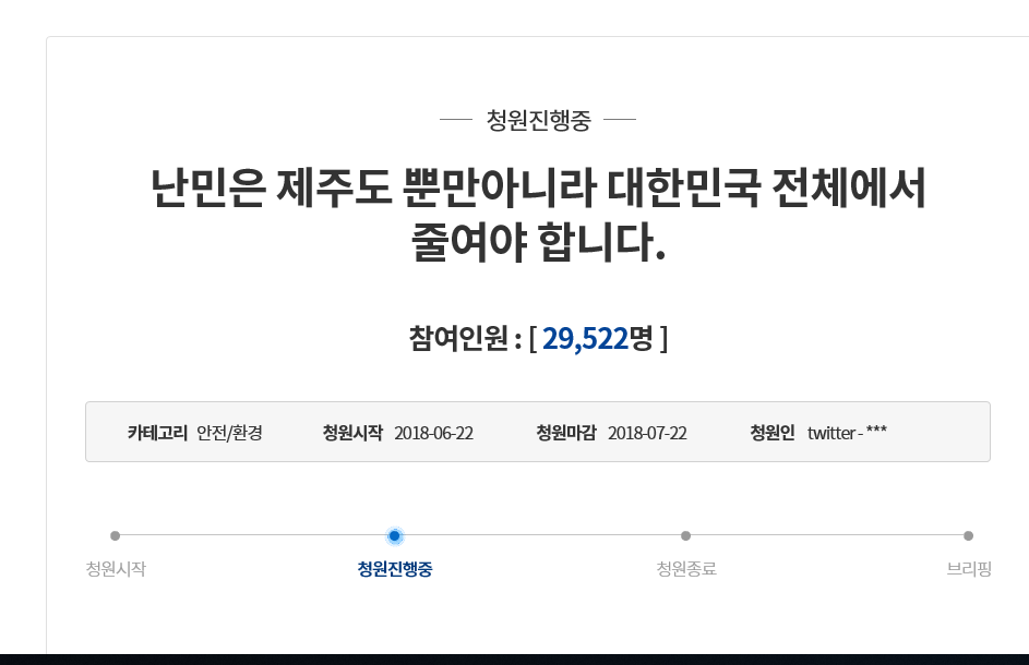 난민 관련 청와대 청원 | 인스티즈