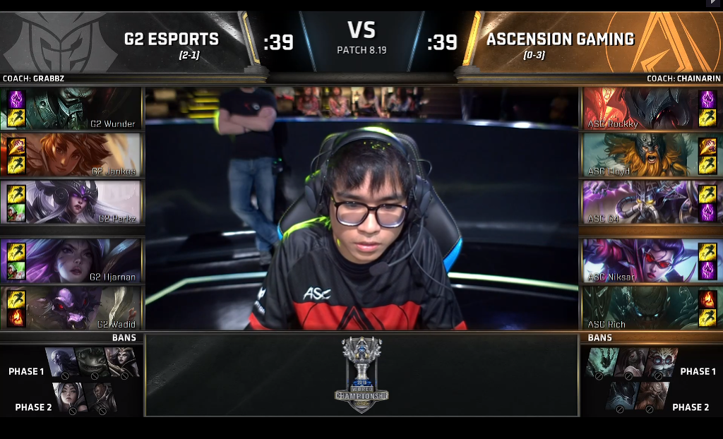 [LOL] 2018 롤드컵 플레이-인 스테이지 / 대회 나흘째 제 5경기, G2(유럽) vs ASC(동남아) - 경기결과 | 인스티즈